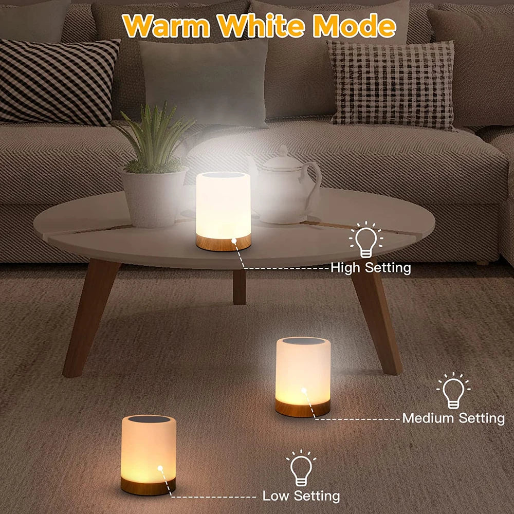 Touch Control LED Night Light – Dimmable Colour Changing Bedside Lamp